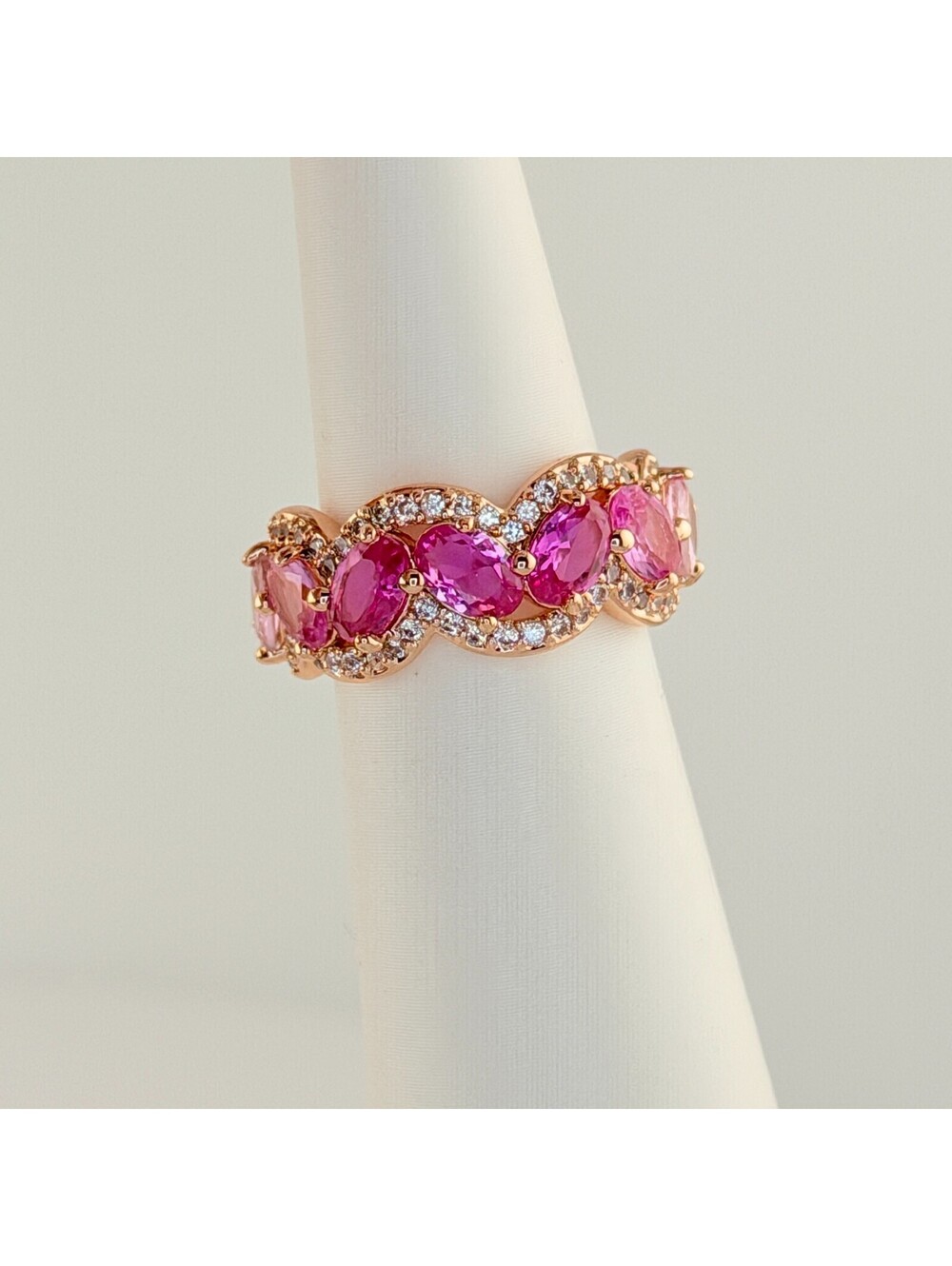 Bomb Party Ring Sz 6 "Brilliantly Fleeting Forever" Pink Ombre on Rose Gold